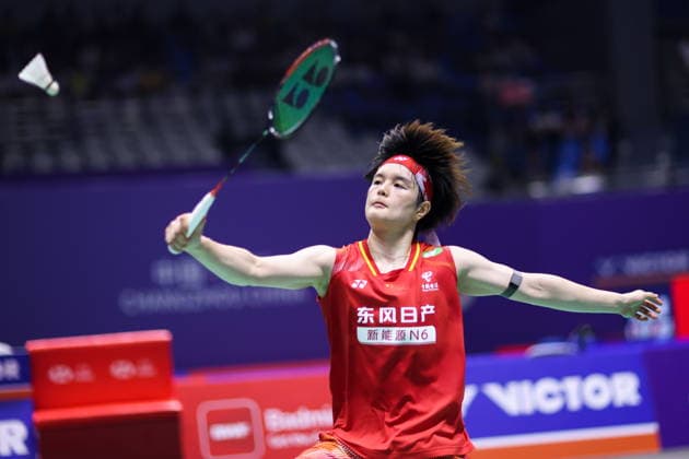 BEIJING, CHINA - JULY 24: Wang Zhiyi of China competes in the Women s Singles Quarterfinal match against Kim Ga Eun of South Korea on day 4 of the China Open 2026 at Changzhou Olympic Sports Center Gymnasium on July 24, 2026 in Changzhou, Jiangsu Province of China.  Copyright: xVCGx 111656127716