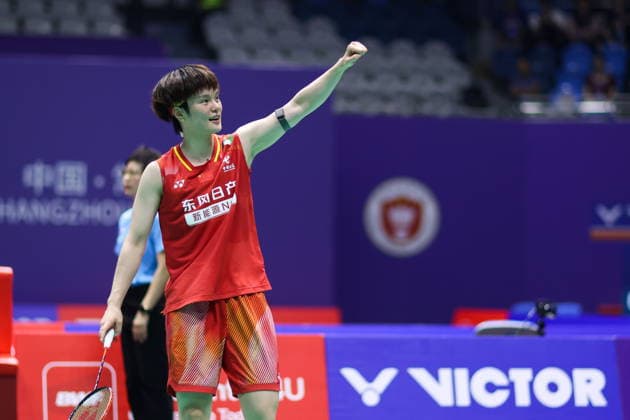 BEIJING, CHINA - JULY 24: Wang Zhiyi of China reacts after the Women s Singles Quarterfinal match against Kim Ga Eun of South Korea on day 4 of the China Open 2026 at Changzhou Olympic Sports Center Gymnasium on July 24, 2026 in Changzhou, Jiangsu Province of China.  Copyright: xVCGx 111656127705