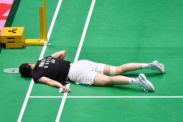 BEIJING, CHINA - JULY 24: Kim Ga Eun of South Korea reacts in the Women s Singles Quarterfinal match against Wang Zhiyi of China on day 4 of the China Open 2026 at Changzhou Olympic Sports Center Gymnasium on July 24, 2026 in Changzhou, Jiangsu Province of China.  Copyright: xVCGx 111656122286