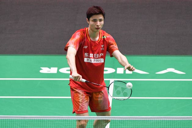 CHANGZHOU, CHINA - JULY 24: Shi Yuqi of China competes in the Men s Singles Quarterfinal match against Chou Tien Chen of Chinese Taipei on day 4 of the China Open 2026 at Changzhou Olympic Sports Center Gymnasium on July 24, 2026 in Changzhou, Jiangsu Province of China.  Copyright: xVCGx 111656129735