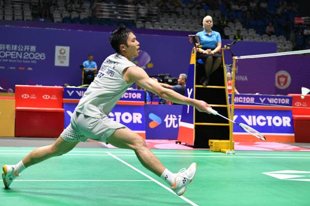 CHANGZHOU, CHINA - JULY 24: Chou Tien Chen of Chinese Taipei competes in the Men s Singles Quarterfinal match against Shi Yuqi of China on day 4 of the China Open 2026 at Changzhou Olympic Sports Center Gymnasium on July 24, 2026 in Changzhou, Jiangsu Province of China.  Copyright: xVCGx 111656129750
