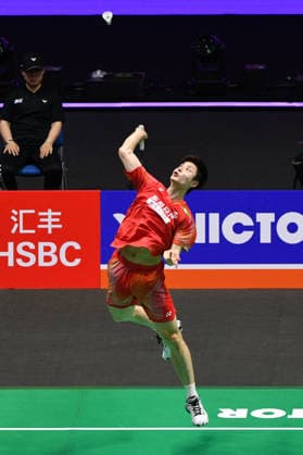 CHANGZHOU, CHINA - JULY 24: Shi Yuqi of China competes in the Men s Singles Quarterfinal match against Chou Tien Chen of Chinese Taipei on day 4 of the China Open 2026 at Changzhou Olympic Sports Center Gymnasium on July 24, 2026 in Changzhou, Jiangsu Province of China.  Copyright: xVCGx 111656129739