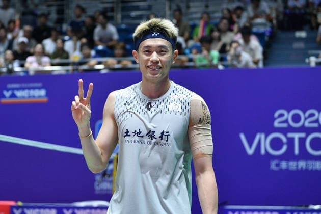 CHANGZHOU, CHINA - JULY 24: Lin Chun-Yi of Chinese Taipei poses after the Men s Singles Quarterfinal match against Weng Hongyang of China on day 4 of the China Open 2026 at Changzhou Olympic Sports Center Gymnasium on July 24, 2026 in Changzhou, Jiangsu Province of China.  Copyright: xVCGx 111656130080