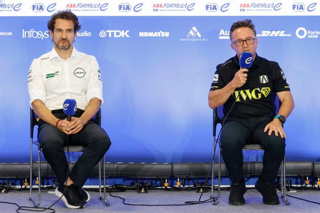 July 24, 2026, Tokyo, Japan: (L to R) Tommaso Volpe Managing Director and Team Principal of Nissan Formula E Team and Roger Griffiths Team Principal of Andretti Formula E, speak during a press conference, PK, Pressekonferenz for the Formula E Tokyo E-Prix of the 2025Ã¢â‚¬2026 ABB FIA Formula E World Championship, WM, Weltmeisterschaft at Tokyo Big Sight convention center in Tokyo. Formula E 2026: Tokyo E-Prix  - ZUMAm191 20260724_aap_m191_001 Copyright: xRodrigoxReyesxMarinx
