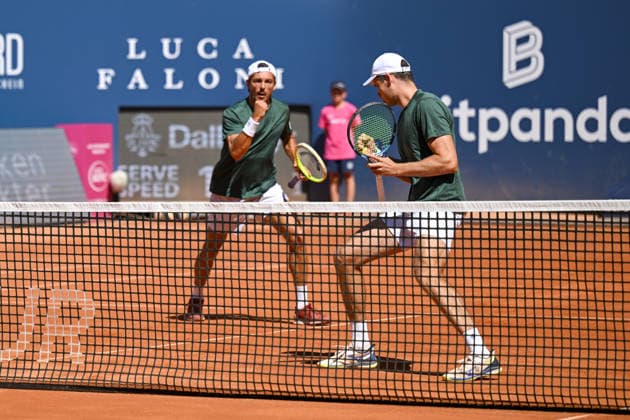 TENNIS - ATP, Tennis Herren Generali Open 2026 KITZBUEHEL,AUSTRIA,24.JUL.26 - TENNIS - ATP World Tour, Generali Open. Image shows the rejoicing of Jakob Schnaitter and Mark Wallner (GER).  GEPAxpictures xDanielxSchoenherr