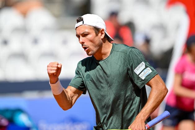 TENNIS - ATP, Tennis Herren Generali Open 2026 KITZBUEHEL,AUSTRIA,24.JUL.26 - TENNIS - ATP World Tour, Generali Open. Image shows the rejoicing of Jakob Schnaitter (GER).  GEPAxpictures xDanielxSchoenherr
