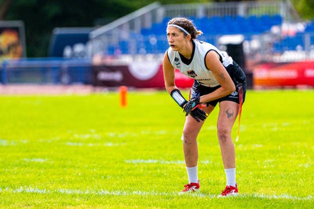 Munich Spatzen (grün) gegen Düsseldorf Firecats (weiß) - Halbfinale Frauen - Flag Football - Die Finals 2026 (24.07.2026, Hannover Erika-Fisch-Stadion (Hannover, GER), *** Munich Spatzen (green) vs. Düsseldorf Firecats (white) Women s Flag Football Semifinal, The Finals 2026, July 24, 2026, Erika Fisch Stadium, Hanover, GER, Copyright: xJanxGuentherx