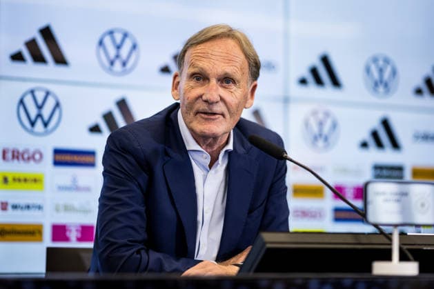 FRANKFURT, GERMANY - JULY 24: Hans-Joachim Watzke (Vice President DFB) during the press conference, PK, Pressekonferenz to present Juergen Klopp as the new head coach of Germany at DFB Campus on July 24, 2026 in Frankfurt, Germany. Hessen Germany Copyright: xSteffiexWunderlx