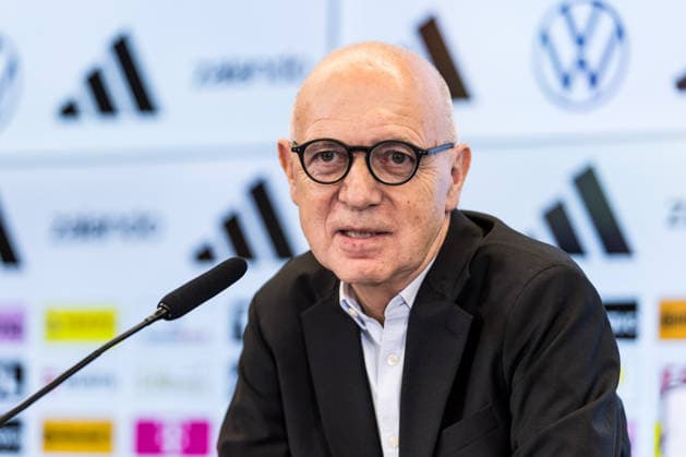 FRANKFURT, GERMANY - JULY 24: Bernd Neuendorf (President DFB) during the press conference, PK, Pressekonferenz to present Juergen Klopp as the new head coach of Germany at DFB Campus on July 24, 2026 in Frankfurt, Germany. Hessen Germany Copyright: xSteffiexWunderlx