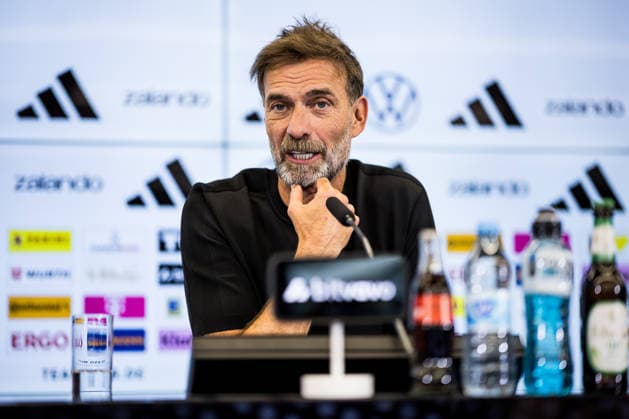 FRANKFURT, GERMANY - JULY 24: Juergen Klopp (Head Coach Germany) during the press conference, PK, Pressekonferenz to present Juergen Klopp as the new head coach of Germany at DFB Campus on July 24, 2026 in Frankfurt, Germany. Hessen Germany Copyright: xSteffiexWunderlx