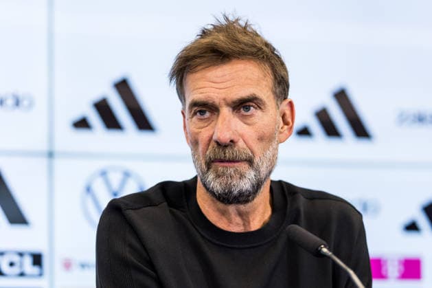 FRANKFURT, GERMANY - JULY 24: Juergen Klopp (Head Coach Germany) during the press conference, PK, Pressekonferenz to present Juergen Klopp as the new head coach of Germany at DFB Campus on July 24, 2026 in Frankfurt, Germany. Hessen Germany Copyright: xSteffiexWunderlx