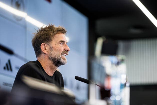FRANKFURT, GERMANY - JULY 24: Juergen Klopp (Head Coach Germany) during the press conference, PK, Pressekonferenz to present Juergen Klopp as the new head coach of Germany at DFB Campus on July 24, 2026 in Frankfurt, Germany. Hessen Germany Copyright: xSteffiexWunderlx