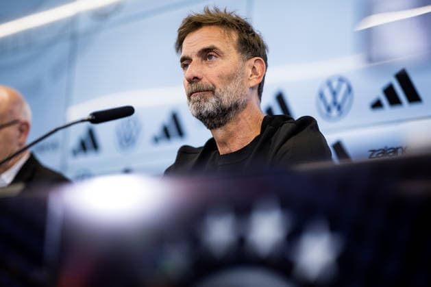 FRANKFURT, GERMANY - JULY 24: Juergen Klopp (Head Coach Germany) during the press conference, PK, Pressekonferenz to present Juergen Klopp as the new head coach of Germany at DFB Campus on July 24, 2026 in Frankfurt, Germany. Hessen Germany Copyright: xSteffiexWunderlx