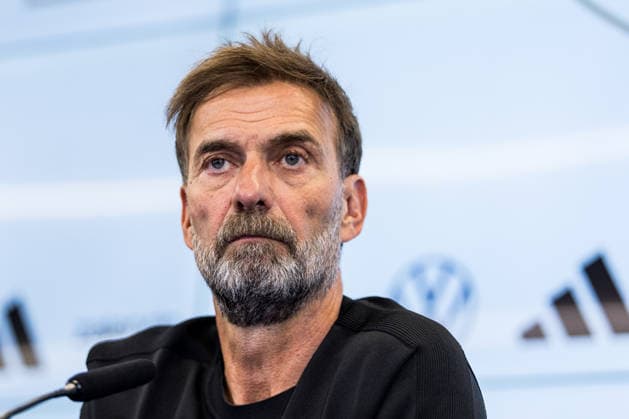 FRANKFURT, GERMANY - JULY 24: Juergen Klopp (Head Coach Germany) during the press conference, PK, Pressekonferenz to present Juergen Klopp as the new head coach of Germany at DFB Campus on July 24, 2026 in Frankfurt, Germany. Hessen Germany Copyright: xSteffiexWunderlx