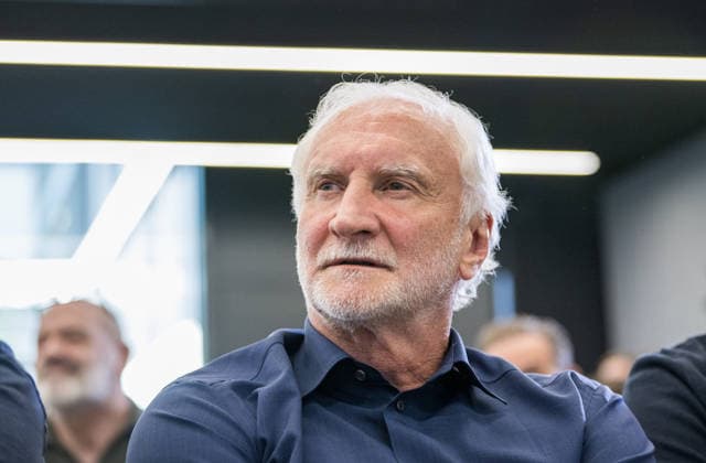 24.07.2026, xfux, Fussball DFB Deutsche Fussball Nationalmannschaft - Pressekonferenz zur Vorstellung von Juergen Jürgen Klopp als Trainer Bundestrainer, v.l. Sportdirektor Rudolf Rudi Voeller Völler (DFB Deutsche Fussball Nationalmannschaft Deutschland) Frankfurt am Main *** July 24, 2026, xfux, Soccer: DFB German National Soccer Team press conference to introduce Jürgen Klopp as head coach; from left: Sports Director Rudolf Rudi Völler, DFB German National Soccer Team, Germany, Frankfurt am Main