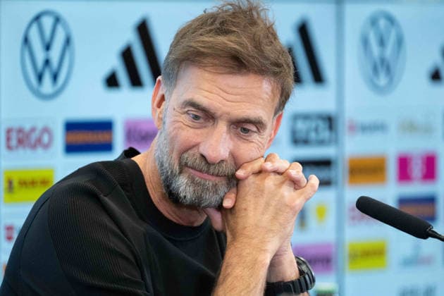 Trainer Bundestrainer Juergen KLOPP (Jürgen, GER) Portraet, Porträt, Portrait, Angeschnittenes Einzelbild, Einzelmotiv, Pressekonferenz des DFB zur Vorstellung von Juergen Klopp als neuer Fussball-Bundestrainer, DFB-Campus in Frankfurt am 24.07.2026 Â *** National Team Coach Jürgen Klopp, GER Portrait, Close-up, Single Image, Single Subject, DFB press conference to introduce Juergen Klopp as the new national soccer coach, DFB Campus in Frankfurt on July 24, 2026 Â