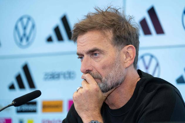 Trainer Bundestrainer Juergen KLOPP (Jürgen, GER) Portraet, Porträt, Portrait, Angeschnittenes Einzelbild, Einzelmotiv, Pressekonferenz des DFB zur Vorstellung von Juergen Klopp als neuer Fussball-Bundestrainer, DFB-Campus in Frankfurt am 24.07.2026 Â *** National Team Coach Jürgen Klopp, GER Portrait, Close-up, Single Image, Single Subject, DFB press conference to introduce Juergen Klopp as the new national soccer coach, DFB Campus in Frankfurt on July 24, 2026 Â
