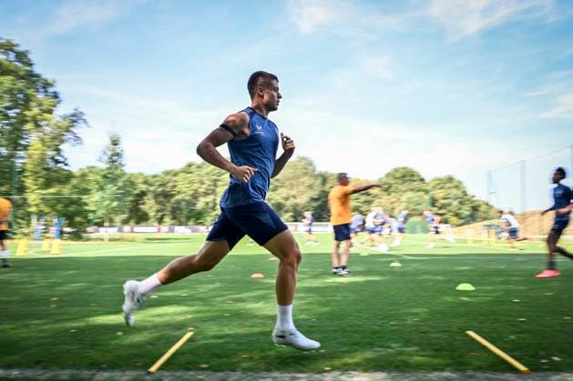 Club Brugge training camp - media activities 24 07 2026 RENNES, FRANCE - July 24 : Tresoldi Nicolo forward of Club Brugge pictured during a training session on July 24, 2026 in Rennes, France, 24 07 2026 Rennes France  Copyright: xJanxDexMeuleneirx