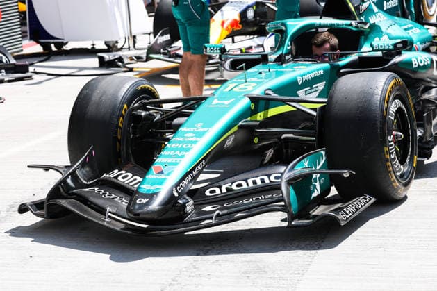 F1 - HUNGARIAN GRAND PRIX 2026 Aston Martin F1 Team Honda AMR26, mechanical detail front wing during the Formula 1 Hungarian Grand Prix 2026, 11th round of the 2026 Formula One World Championship, WM, Weltmeisterschaft from July 24 to 26, 2026 on the Hungaroring, in Mogyorod near Budapest, Hungary - MogyorodHungary  Copyright: xANTONINxVINCENTx
