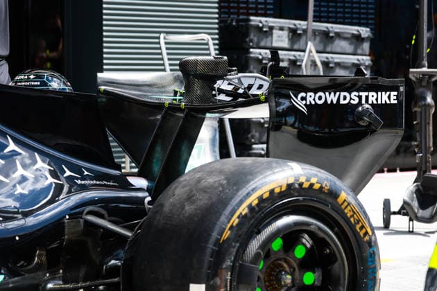 F1 - HUNGARIAN GRAND PRIX 2026 Mercedes AMG F1 Team W17, mechanical detail of rear wing during the Formula 1 Hungarian Grand Prix 2026, 11th round of the 2026 Formula One World Championship, WM, Weltmeisterschaft from July 24 to 26, 2026 on the Hungaroring, in Mogyorod near Budapest, Hungary - MogyorodHungary  Copyright: xFLORENTxGOODENx