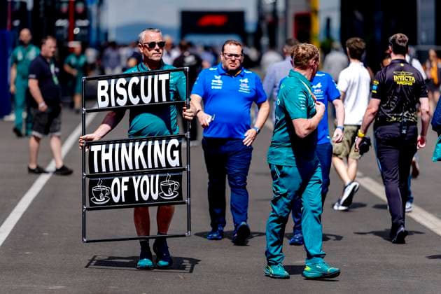 BUDAPEST - Biscuit Thinking of you during the Formula 1 Hungary at the Hungaroring circuit on July 24, 2026 in Budapest, Hungary. (Photo by DeFodi Images) - *** BUDAPEST Biscuit Thinking of you during the Formula 1 Hungarian Grand Prix at the Hungaroring circuit on July 24, 2026, in Budapest, Hungary. Photo by DeFodi Images
