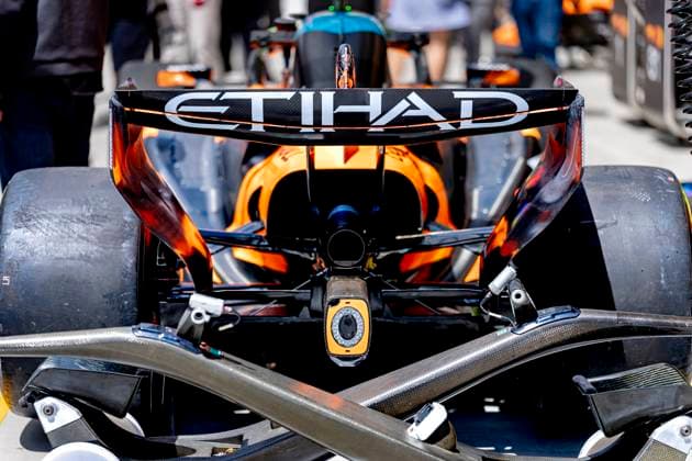 BUDAPEST - The rear wing of the car of Formula 1 driver Oscar Piastri of McLaren Mastercard Formula 1 Team during the Formula 1 Hungary at the Hungaroring circuit on July 24, 2026 in Budapest, Hungary. (Photo by DeFodi Images) - *** BUDAPEST The rear wing of the car driven by Formula 1 driver Oscar Piastri of the McLaren Mastercard Formula 1 Team during the Formula 1 Hungarian Grand Prix at the Hungaroring circuit on July 24, 2026, in Budapest, Hungary. Photo by DeFodi Images