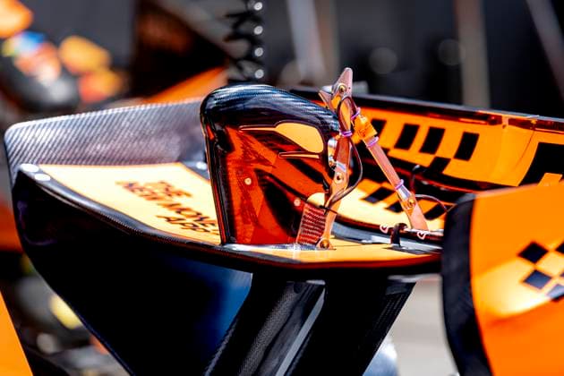 BUDAPEST - The rear wing of the car of Formula 1 driver Oscar Piastri of McLaren Mastercard Formula 1 Team during the Formula 1 Hungary at the Hungaroring circuit on July 24, 2026 in Budapest, Hungary. (Photo by DeFodi Images) - *** BUDAPEST The rear wing of the car driven by Formula 1 driver Oscar Piastri of the McLaren Mastercard Formula 1 Team during the Formula 1 Hungarian Grand Prix at the Hungaroring circuit on July 24, 2026, in Budapest, Hungary. Photo by DeFodi Images