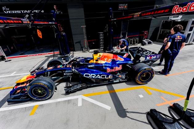 BUDAPEST - The car of Formula 1 driver Max Verstappen or Oracle Red Bull Racing during the Formula 1 Hungary at the Hungaroring circuit on July 24, 2026 in Budapest, Hungary. (Photo by DeFodi Images) - *** BUDAPEST: The car driven by Formula 1 driver Max Verstappen of Oracle Red Bull Racing during the Formula 1 Hungarian Grand Prix at the Hungaroring circuit on July 24, 2026, in Budapest, Hungary. Photo by DeFodi Images