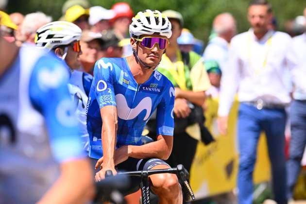 Tour de France 2026 Stage 19 ALPE D HUEZ, FRANCE - JULY 24 : rider of team Movistar Team during stage 19 of the 113rd edition of Tour de France an UCI World Tour 2.UWT cycling road race stage for Men Elite of 128 km with start in Gap and finish in Alpe d Huez on July 24, 2026 in Alpe d Huez, France, 24 07 2026 ( Motordriver Kurt Vandenborre - Alpe d Huez France  Copyright: xGvgx