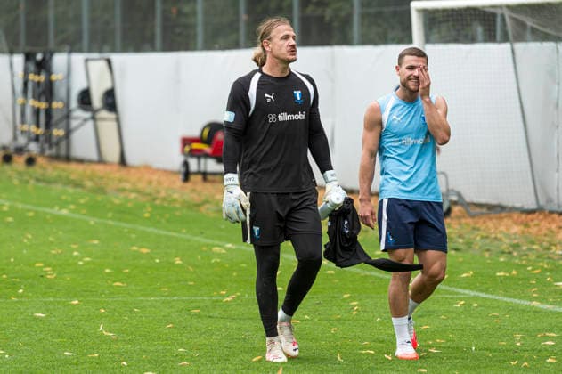 260724 Malvakt Johan Dahlin och Gabriel Busanello under en träning med Malmö FF den 24 juli 2026 i Malmö. *** July 24, 2026: Malmö FF players Johan Dahlin and Gabriel Busanello during a practice session on July 24, 2026, in Malmö  Copyright: CHRISTIANxÖRNBERG BB260724CO022