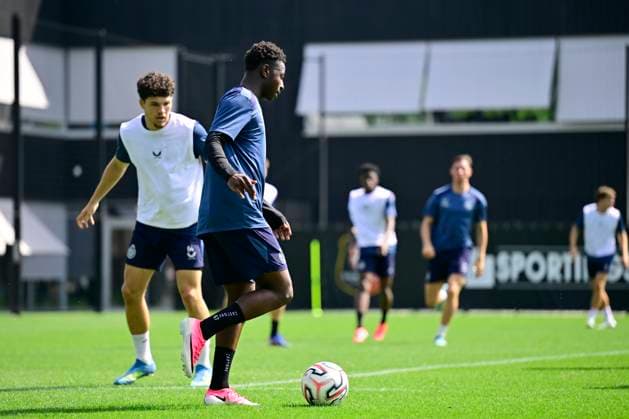 Club Brugge training camp - media activities 24 07 2026 RENNES, FRANCE - July 24 : Diakhon Mamadou forward of Club Brugge pictured during a training session on July 24, 2026 in Rennes, France, 24 07 2026 Rennes France  Copyright: xJanxDexMeuleneirx