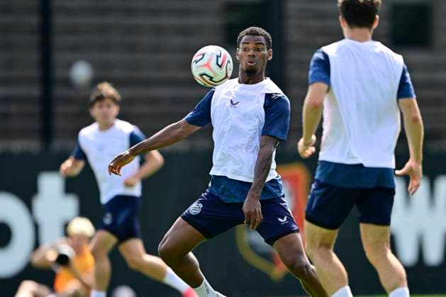 Club Brugge training camp - media activities 24 07 2026 RENNES, FRANCE - July 24 : Onyedika Nwadike Raphael midfielder of Club Brugge pictured during a training session on July 24, 2026 in Rennes, France, 24 07 2026 Rennes France  Copyright: xJanxDexMeuleneirx