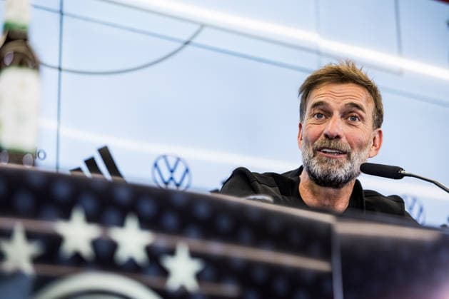 FRANKFURT, GERMANY - JULY 24: Juergen Klopp (Head Coach Germany DFB) during the press conference, PK, Pressekonferenz to present Juergen Klopp as the new head coach of Germany at DFB Campus on July 24, 2026 in Frankfurt, Germany. Hessen Germany Copyright: xSteffiexWunderlx