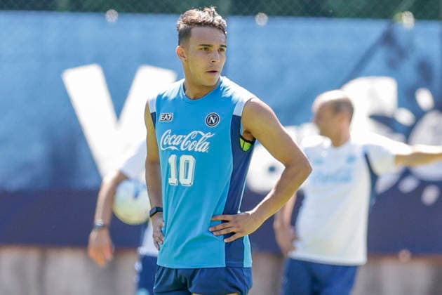 SSC Napoli preseason 2026-27 Napoli s Brazilian forward Giovane Santana do Nascimento during eighth day SSC Napoli s 2026-27 preseason training camp in val di sole in Trentino, Dimaro Folgarida July, 19 2026. _BPH3244 Copyright: xAntonioxBalascox
