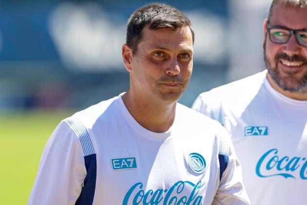 SSC Napoli preseason 2026-27 Italian goalkeeping coach Marco Giglio during the presentation of the coaching staff eighth day SSC Napoli s 2026-27 preseason training camp in val di sole in Trentino, Dimaro Folgarida July, 19 2026. _BPH3626 Copyright: xAntonioxBalascox