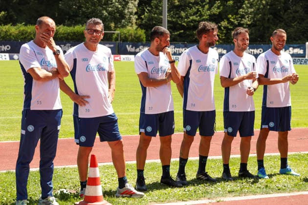 SSC Napoli preseason 2026-27 the presentation of the coaching staff eighth day SSC Napoli s 2026-27 preseason training camp in val di sole in Trentino, Dimaro Folgarida July, 19 2026. ABP17287 Copyright: xAntonioxBalascox