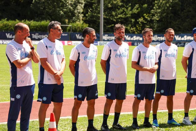 SSC Napoli preseason 2026-27 the presentation of the coaching staff eighth day SSC Napoli s 2026-27 preseason training camp in val di sole in Trentino, Dimaro Folgarida July, 19 2026. ABP17331 Copyright: xAntonioxBalascox