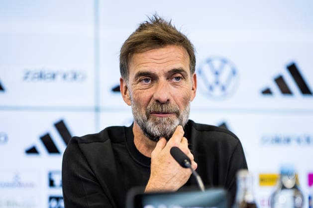 FRANKFURT, GERMANY - JULY 24: Juergen Klopp (Head Coach Germany DFB) during the press conference, PK, Pressekonferenz to present Juergen Klopp as the new head coach of Germany at DFB Campus on July 24, 2026 in Frankfurt, Germany. Hessen Germany Copyright: xSteffiexWunderlx