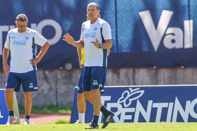SSC Napoli preseason 2026-27 Napoli™s Italian coach Massimiliano Allegri during eighth day SSC Napoli s 2026-27 preseason training camp in val di sole in Trentino, Dimaro Folgarida July, 19 2026. CDL12180 Copyright: xAntonioxBalascox