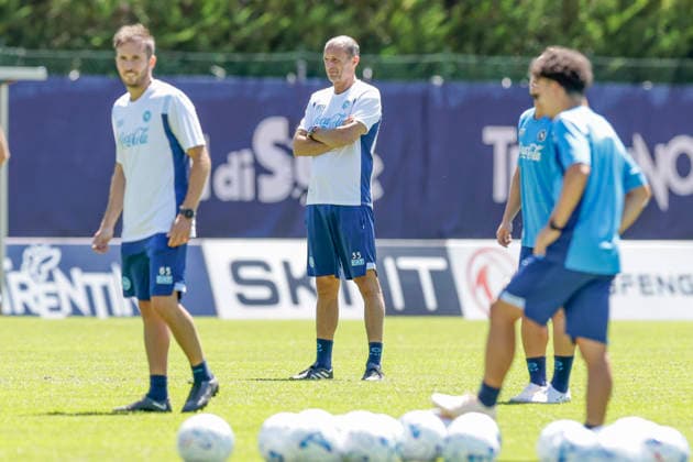 SSC Napoli preseason 2026-27 Napoli™s Italian coach Massimiliano Allegri during eighth day SSC Napoli s 2026-27 preseason training camp in val di sole in Trentino, Dimaro Folgarida July, 19 2026. _BPH3458 Copyright: xAntonioxBalascox