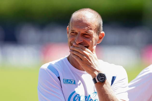 SSC Napoli preseason 2026-27 Napoli™s Italian coach Massimiliano Allegri during the presentation of the coaching staff at the eighth day SSC Napoli s 2026-27 preseason training camp in val di sole in Trentino, Dimaro Folgarida July, 19 2026. _BPH3503 Copyright: xAntonioxBalascox