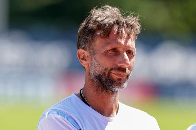 SSC Napoli preseason 2026-27 Napoli™s Italian technical staff Elvis Abbruscato during the presentation of the coaching staff at the eighth day SSC Napoli s 2026-27 preseason training camp in val di sole in Trentino, Dimaro Folgarida July, 19 2026. _BPH3547 Copyright: xAntonioxBalascox