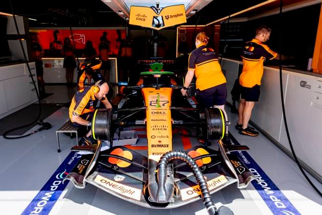 BUDAPEST - the car of Formula 1 driver Leonardo Fornaroli of McLaren Mastercard Formula 1 Team during the Formula 1 Hungary at the Hungaroring circuit on July 24, 2026 in Budapest, Hungary. (Photo by DeFodi Images) - *** BUDAPEST: The car driven by Formula 1 driver Leonardo Fornaroli of the McLaren Mastercard Formula 1 Team during the Formula 1 Hungarian Grand Prix at the Hungaroring circuit on July 24, 2026, in Budapest, Hungary. Photo by DeFodi Images