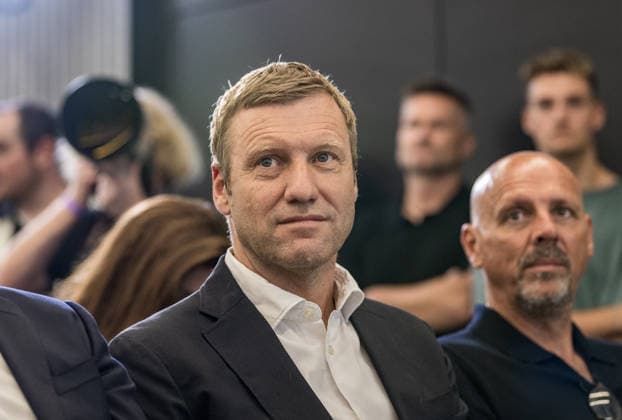 24.07.2026, xfux, Fussball DFB Deutsche Fussball Nationalmannschaft - Pressekonferenz zur Vorstellung von Juergen Jürgen Klopp als Trainer Bundestrainer, v.l. Dr. Holger Blask (Generalsekräter, Deutsche Fussball Bund) Frankfurt am Main *** July 24, 2026, xfux, Soccer: DFB German National Soccer Team Press Conference to Introduce Jürgen Klopp as Head Coach; from left: Dr. Holger Blask, Secretary General, German Soccer Association, Frankfurt am Main