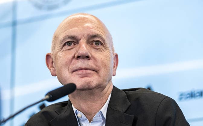 24.07.2026, xfux, Fussball DFB Deutsche Fussball Nationalmannschaft - Pressekonferenz zur Vorstellung von Juergen Jürgen Klopp als Trainer Bundestrainer, v.l. Praesident Präsident Bernd Neuendorf (Deutscher Fussball-Bund DFB) Frankfurt am Main *** July 24, 2026, xfux, Soccer: DFB German National Soccer Team press conference to introduce Jürgen Klopp as head coach; from left: President Bernd Neuendorf of the German Soccer Federation (DFB), Frankfurt am Main