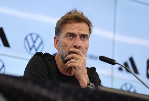 24.07.2026, Fussball DFB-Pressekonferenz, Vorstellung des neuen Bundestrainers Jürgen Klopp DFL DFB REGULATIONS PROHIBIT ANY USE OF PHOTOGRAPHS AS IMAGE SEQUENCES AND OR QUASI-VIDEO. xdcx *** July 24, 2026, DFB Soccer Press Conference, Introduction of the New National Team Coach Jürgen Klopp DFL DFB REGULATIONS PROHIBIT ANY USE OF PHOTOGRAPHS AS IMAGE SEQUENCES AND OR QUASI-VIDEO xdcx Copyright: HMBxMedia Claus