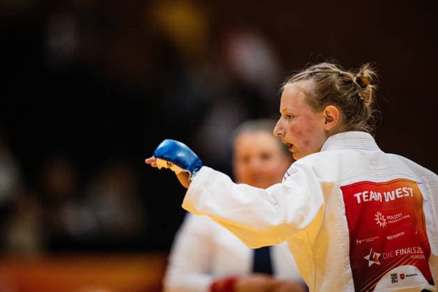 Die Finals 2026 - Ju-Jutsu, 24.07.2026 Sophie Janson (Team Nord - Rot) Charlotte Kummer (Team West - Blau) Vorrunde; Die Finals 2026 - Ju-Jutsu am 24.07.2026 in der Swiss Life Hall, Hannover *** The Finals 2026 Ju-Jutsu, July 24, 2026 Sophie Janson, Team North Red; Charlotte Kummer, Team West Blue; Preliminary Round: The Finals 2026 Ju-Jutsu on July 24, 2026, at the Swiss Life Hall, Hanover Copyright: xBEAUTIFULxSPORTS Tonhäuserx