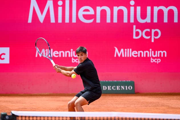 July 24, 2026, Lisbon, Lisbon, Portugal: TIAGO TORRES in action during the Quarter-finals at the Millennium Estoril Open ATP, Tennis Herren tennis tournament at Clube de Tenis do Estoril. Lisbon Portugal - ZUMAr238 20260724_zip_r238_005 Copyright: xRicardoxRochax