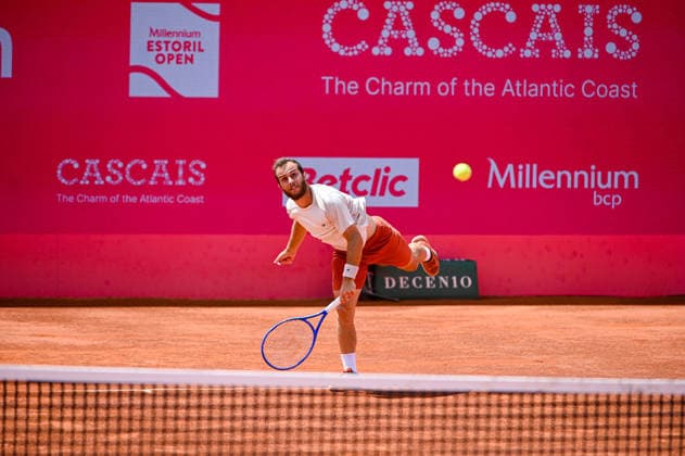 July 24, 2026, Lisbon, Lisbon, Portugal: HUGO GASTON in action during the Quarter-finals at the Millennium Estoril Open ATP, Tennis Herren tennis tournament at Clube de Tenis do Estoril. Lisbon Portugal - ZUMAr238 20260724_zip_r238_013 Copyright: xRicardoxRochax