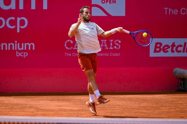 July 24, 2026, Lisbon, Lisbon, Portugal: HUGO GASTON in action during the Quarter-finals at the Millennium Estoril Open ATP, Tennis Herren tennis tournament at Clube de Tenis do Estoril. Lisbon Portugal - ZUMAr238 20260724_zip_r238_017 Copyright: xRicardoxRochax